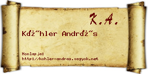 Köhler András névjegykártya