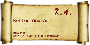 Köhler András névjegykártya