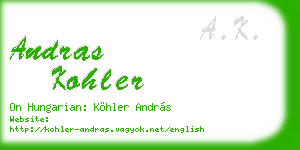 andras kohler business card